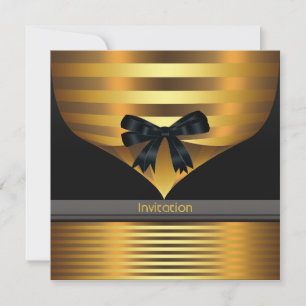 Jeder Anlass Black Gold Party Einladung