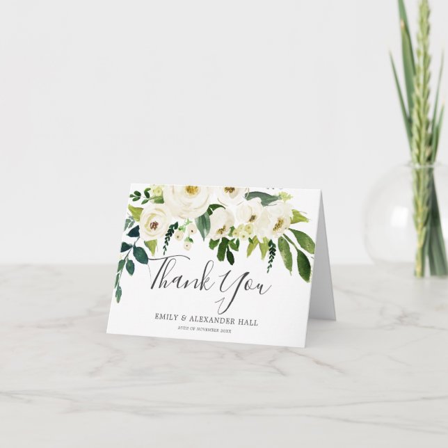 Jeder Anlass Hochzeit von blühenden Blume Dankeskarte (Vorderseite)