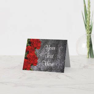 Jeder Anlass Rote Rose Black Leather Grußkarte Karte