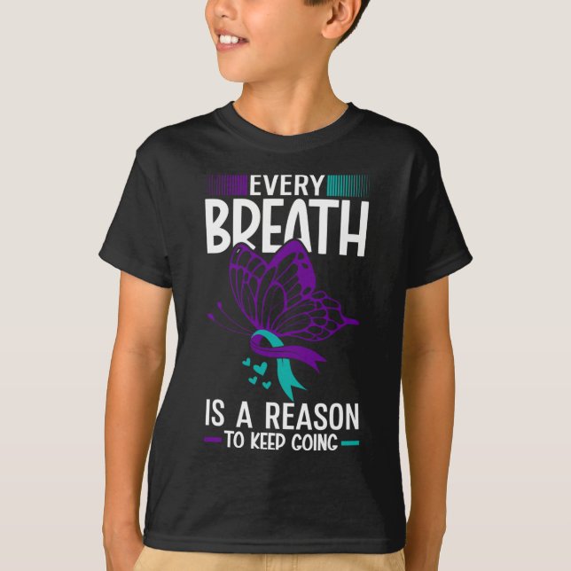 Jeder Atem ist ein Grund für Suizidprävention Awar T-Shirt (Vorderseite)