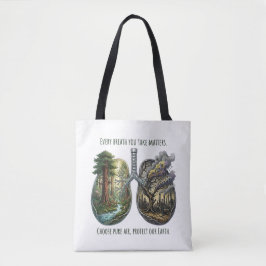 Jeder Atemzug zählt Umweltbewusstseins-Kunst Tasche