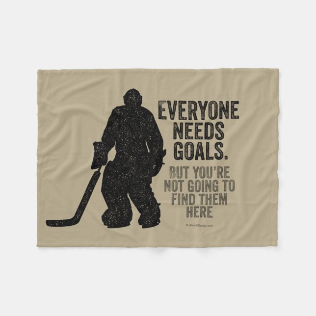 Jeder benötigt Ziele (Hockey) Fleecedecke (Vorderseite (Horizontal))