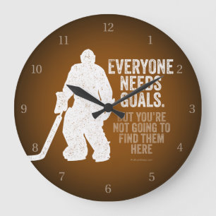 Jeder benötigt Ziele (Hockey) Große Wanduhr
