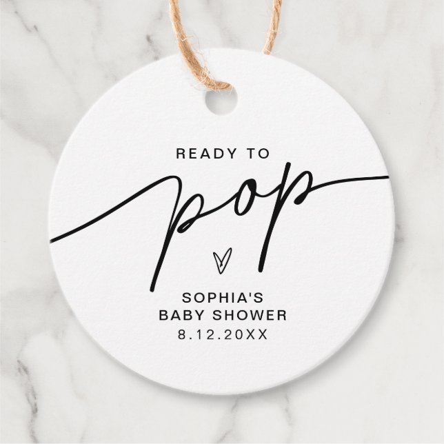 JEDER bereit zum Pop Popcorn Gefallen Sticker Gefa Geschenkanhänger (Vorderseite)