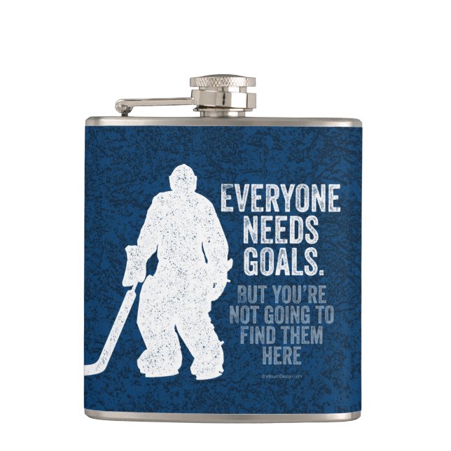 Jeder braucht Ziele (Hockey) Flachmann (Vorderseite)
