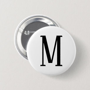 Jeder Buchstabe Schwarz & Weiß oder DIY-Farben Button