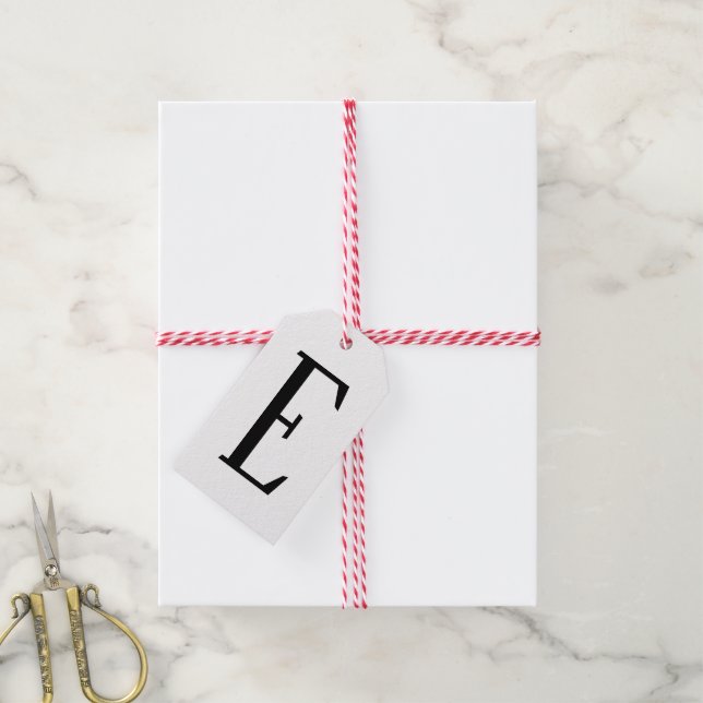 Jeder Buchstabe | Schwarz & Weiß oder DIY-Farben Geschenkanhänger (Mit Garn)