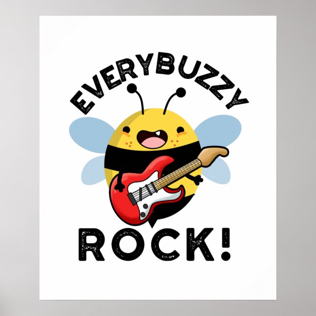 Jeder Buzzy Rock Funny Music Pun Poster (Vorne)