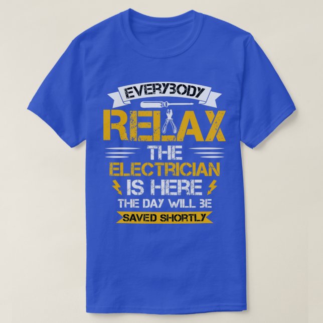 Jeder entspannen Sie den Elektroräger ist hier der T-Shirt (Design vorne)