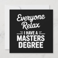 Jeder entspannt euch, ich habe einen Master-Abschl
