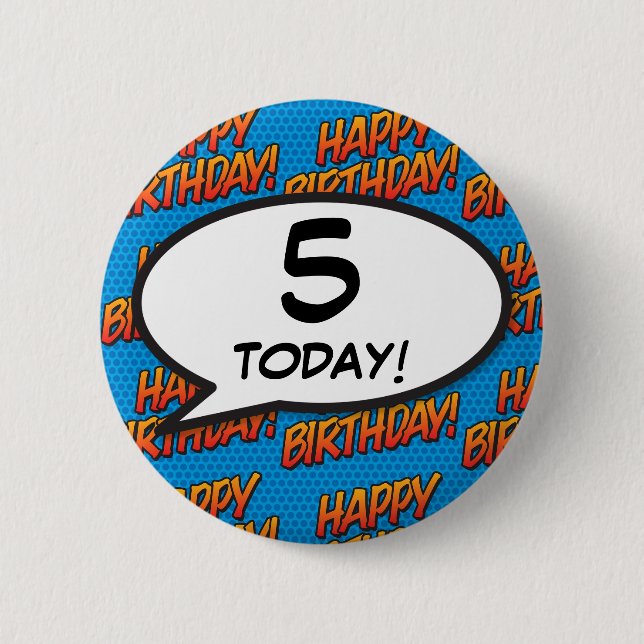 Jeder Geburtstag Alter Spaß Retro-Comic Button (Vorderseite)