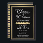 JEDER Geburtstag Cheers Black, White and Gold Part Einladung<br><div class="desc">Laden Sie Ihre Familie und Ihre Freunde zu einem eleganten Geburtstagsfest mit individuellen Party Einladungen in Schwarz, Weiß und Gold ein. Alle Formulierungen auf dieser Vorlage (inklusive "Cheers to 50 Years") sind für einen 50. Geburtstag Set, können aber für jedes Jahr oder jede Art von Veranstaltung einfach personalisiert werden. Das...</div>