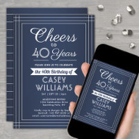 JEDER Geburtstag Cheers Classic Border Navy Blue W