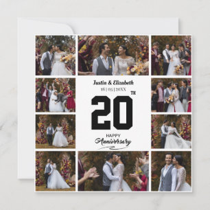 Jeder glückliche Hochzeitstag 10-Foto-Collage Dankeskarte