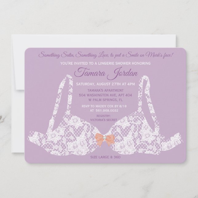 JEDER HINTERGRUND FARBE Lingerie Einladung (Vorderseite)