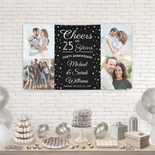 JEDER Hochzeitsjubiläums Cheers 4 Foto Schwarz und Banner