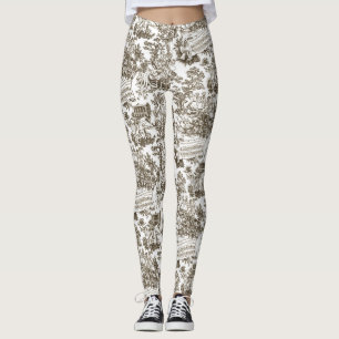 Jeder in Harmony Toile de Jouy (natürliche Tinte) Leggings
