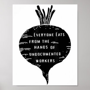 Jeder isst von den Händen der undokumentierten Arb Poster