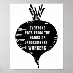 Jeder isst von den Händen der undokumentierten Arb Poster