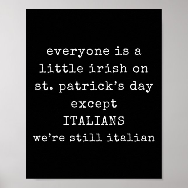 Jeder ist ein bisschen irisch am St. Patrick Day a Poster (Vorne)