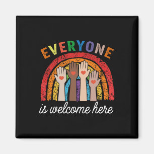 Jeder ist hier Idaho Lehrerin Rainbow Vin willkomm Magnet