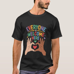Jeder Ist Hier Willkommen Idaho-Lehrer Hält Herz T-Shirt