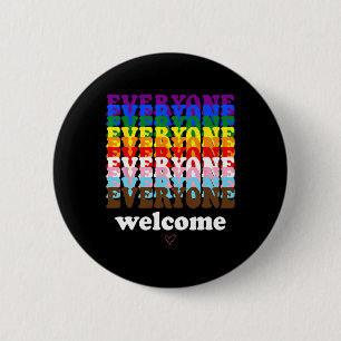 Jeder ist hier willkommen, Prith Monat Lgbtq Regen Button