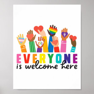 Jeder ist hier willkommen Rainbow Poster