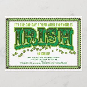 Jeder ist irisches St. Patrick's Day Party Einladung