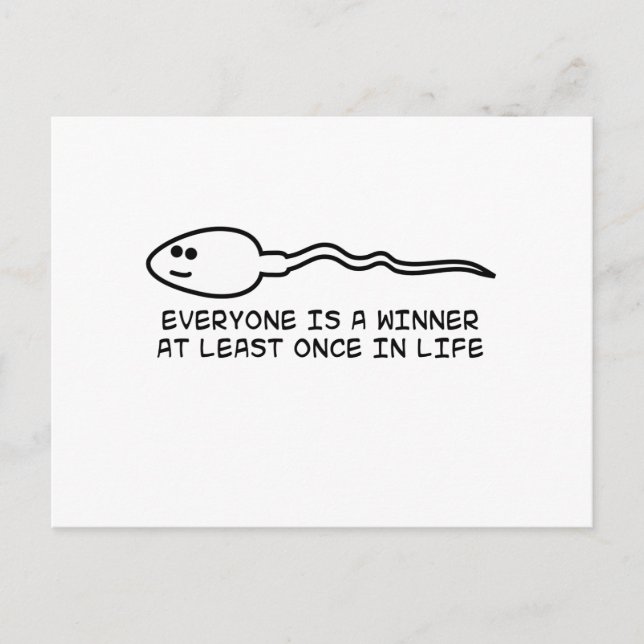 Jeder ist mindestens einmal Gewinner! Postkarte (Vorderseite)