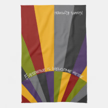 Jeder ist willkommen hier Sunrise Kitchen Teetuch