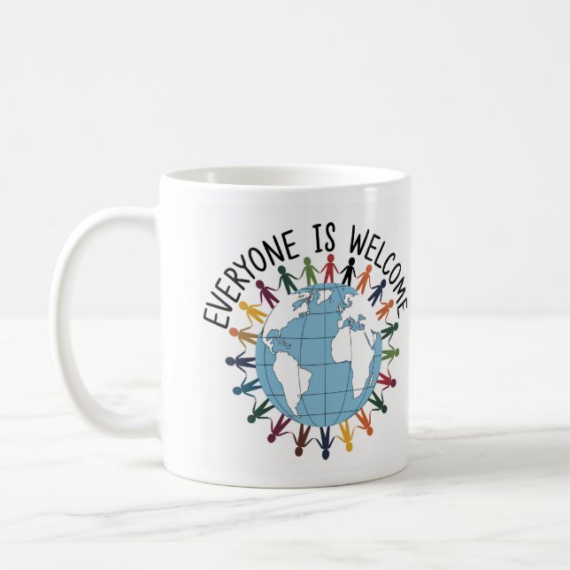 Jeder ist willkommen kaffeetasse (Links)