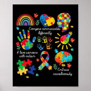 Jeder kommuniziert anders Autismus Neurodive Poster