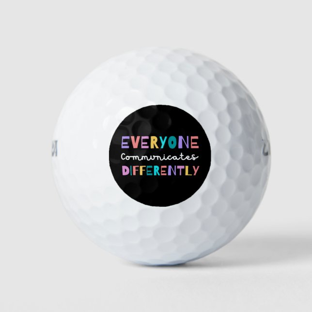 Jeder kommuniziert anders über Autismus-Bewusstsei Golfball (Vorderseite)