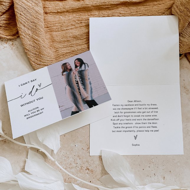 JEDER LEIGH Minimal Foto Bridesmaid Vorschlag Card Dankeskarte (Von Creator hochgeladen)