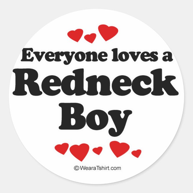 Jeder Liebe ein Redneck Runder Aufkleber (Vorderseite)
