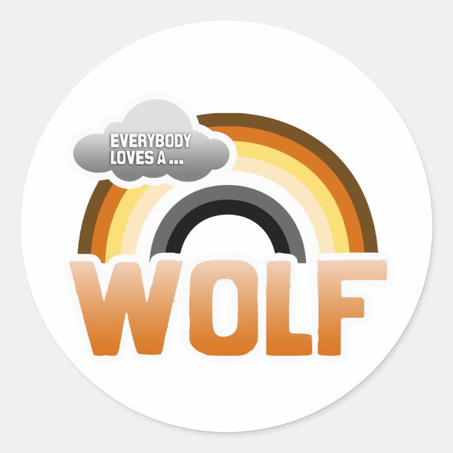 Jeder Liebe ein Wolf Runder Aufkleber (Vorderseite)
