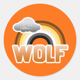 Jeder Liebe ein Wolf Runder Aufkleber