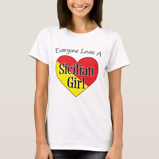 Jeder Liebe-sizilianisches Mädchen T-Shirt (Vorderseite)