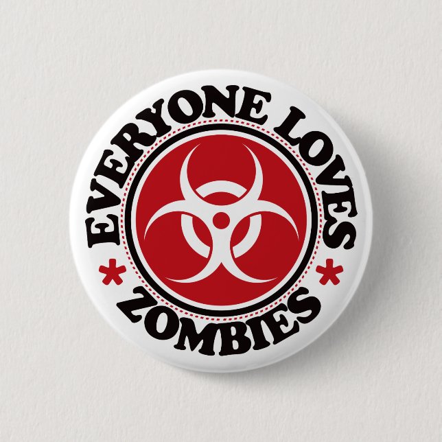 Jeder Liebe-Zombies - Rot Button (Vorderseite)