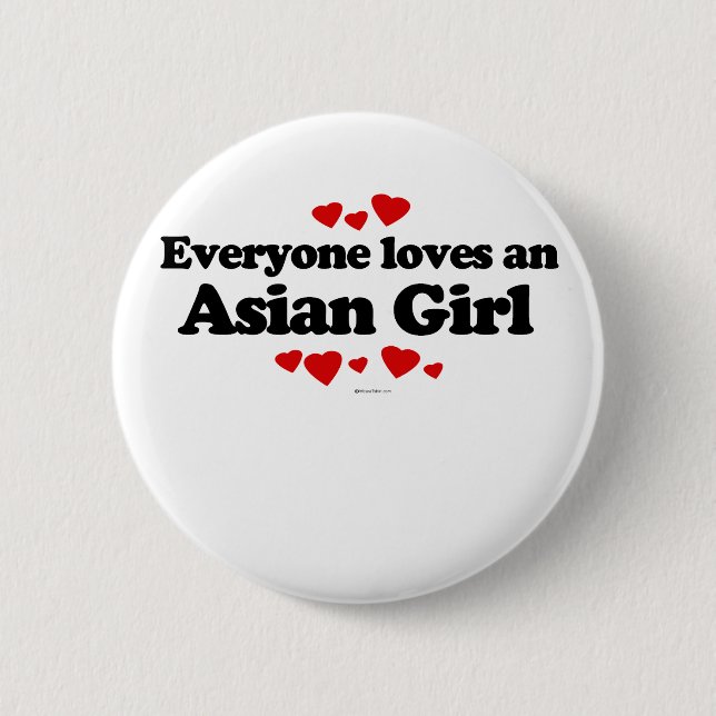 Jeder Lieben ein asiatischer Mädchen-T - Shirt Button (Vorderseite)