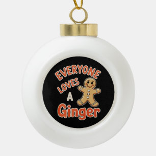 Jeder liebt ein weihnachtliches Ingwerbrot Weihnac Keramik Kugel-Ornament