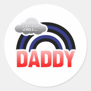 JEDER LIEBT EINEN LEDER-DADDY RUNDER AUFKLEBER