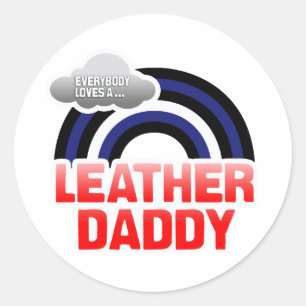 JEDER LIEBT EINEN LEDER-DADDY RUNDER AUFKLEBER