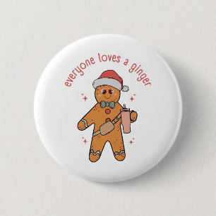 Jeder liebt einen Rothaarigen - Lustiges Weihnacht Button