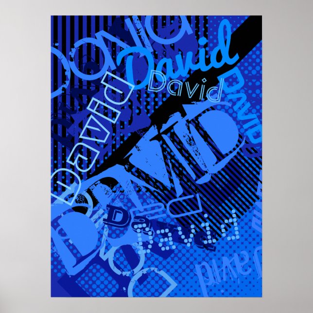 Jeder Name, der für kreatives Blau angepasst ist Poster (Vorne)