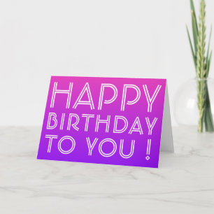 Jeder Name Editable Happy Birthday Pink Lila Ombre Karte