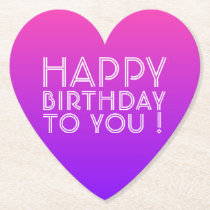 Jeder Name Editable Happy Birthday Pink Lila Ombre Untersetzer