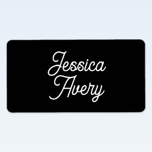 Jeder Name   Editable Vintag Styling Script on Bla Adressaufkleber