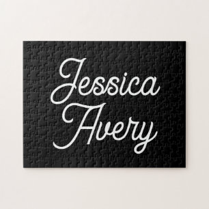 Jeder Name   Elegantes Vintages, weißes Script auf